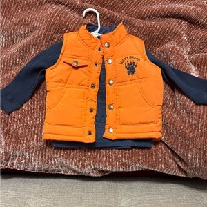 Lucky Brand long sleeve waffle and puffer vest